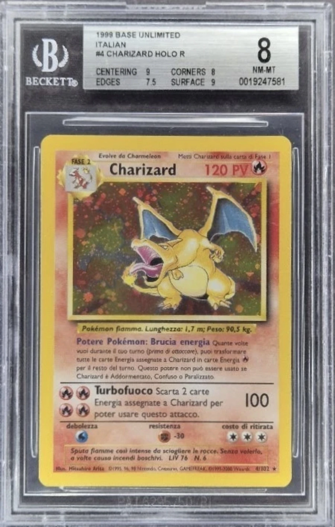 Charizard Holo — BGS 8